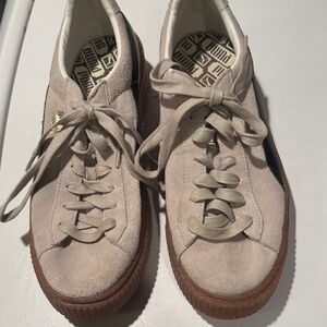 Puma Light Tan Suede Sneakers